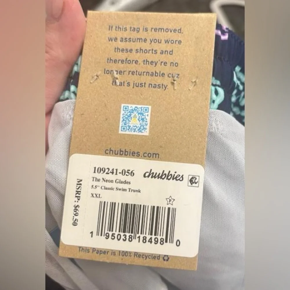 NWT Chubbies Men's The Neon Glades Classic 5.5